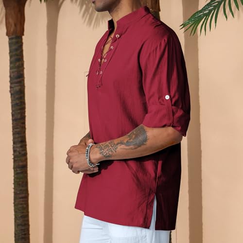 Image of CTU Men's Cotton Shirt Pirate Shirt Medieval Viking Renaissance Costume