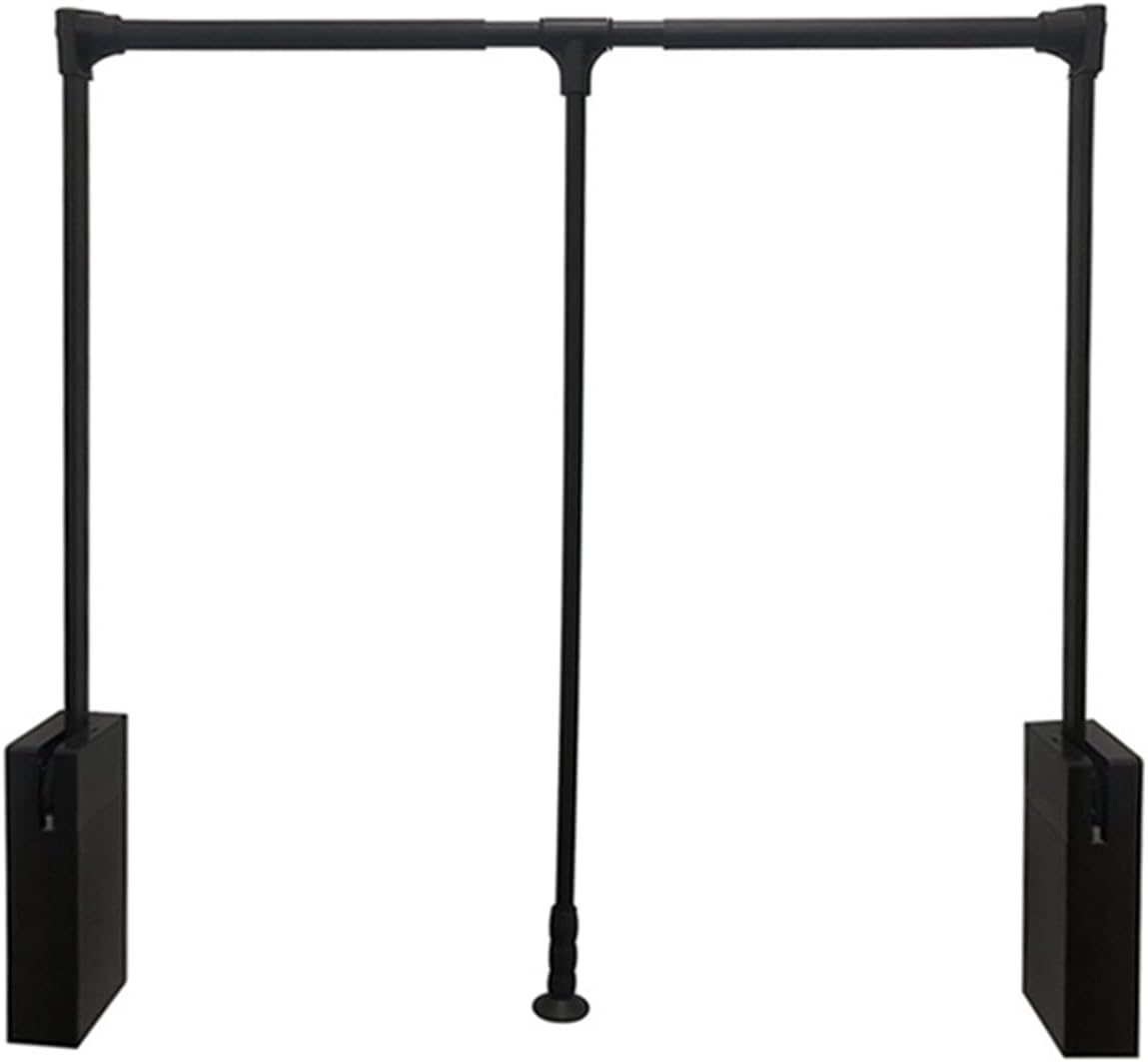 Pull Down Hanging Wardrobe Rail - Adjustable Closet Rod for Space Saving, 90° Pull Down Design, Sturdy Clothes Hanging Solution