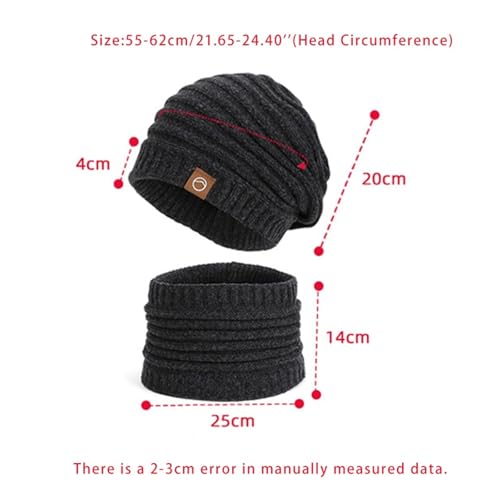 Gorro y bufanda invierno mujer polar punto unisex protector orejas ropa térmica 5