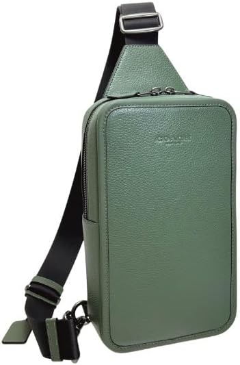 COACH bag コーチ バッグ グリーン レザー ショルダーバッグ 無地