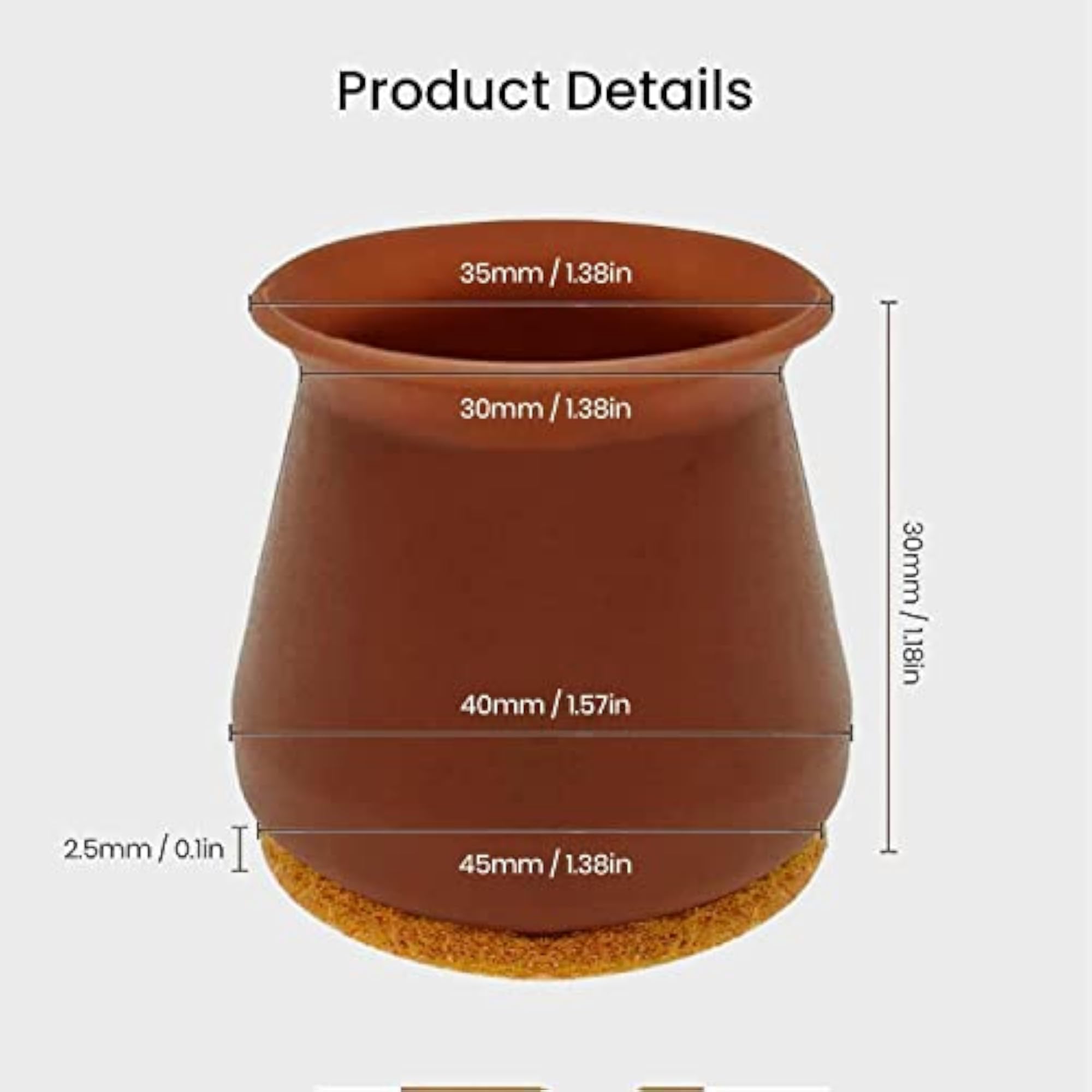Silica Gel Round Base Chair Leg Caps Pads