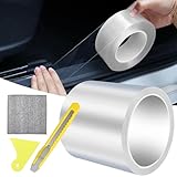 YFLeomry Lackschutzfolie Transparent 10cm x 5m,Universal Lackschutzfolie Auto Schutzfolie Selbstklebend, Schutzfolie Fahrrad mit Schaber, Lackschutzfolien für Auto, Fahrrad, Motorrad, Möbel
