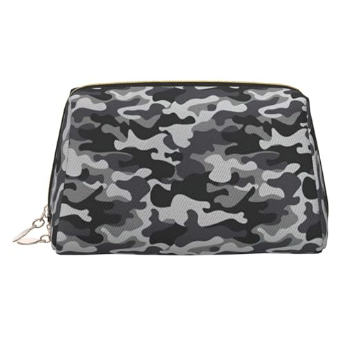 Bolsa de maquillaje de piel de camuflaje abstracto, bolsa de cosméticos, organizador de viaje