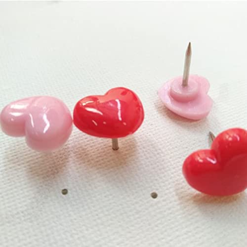 Kumgrot 100Pcs Heart Push Pins Cute Thumb Tacks Decorative Pushpins For Cork Bulletin Board Picture Hanging Red And Pink #TOP3