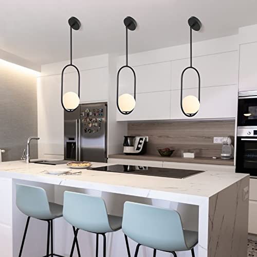 Seeu Modern Pendant Lighting One Light Chandelier Globe Black Pendant Light Indoor Hanging Light Fixture For Kithchen Island Dinning Room Bedroom #TOP5