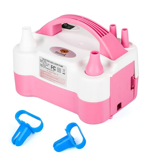 Image of Electric Balloon Pump, Portable Electric Balloon Blower Machine Balloon Air Pump Dual Nozzle 110V 600W Balloon Inflator for Party Decorations