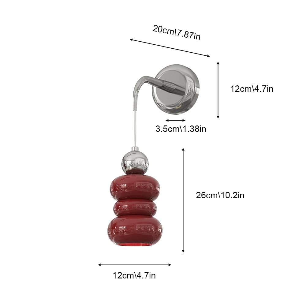 Générique Nowoczesna lampa ścienna do wnętrz stolik nocny kremowa lampa ścienna z regulowanym drutem wiszącym 20 cm metalowe oprawy wewnętrzne do sypialni salon korytarz (wysokość : 26 cm)