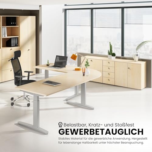 bümö Tischplatte 200x100 cm in Buche, Schreibtischplatte aus Holz, Holzplatte, Spanplatte kratzfest beschichtet, ABS-Kante, 120 kg Tragkraft für DIY Homeoffice Schreibtisch & mehr