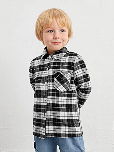 Toddler Baby Girl Boys Christmas Outfits Plaid Flannel Shirt Long Sleeve T-Shirt Tops Kid Clothes(3-4 T) #TOP1