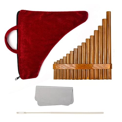 pan Flute Beginners Chinese Musical Instrument 15-Tube G Tone Natural Bamboo Flute Adjustable Wind Panpipe Handmade Panpipe (Color : Left Hand)