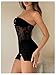 Milumia Women's Strapless Cut Out Mesh Sheer Tube Dress Sexy See Through Club Bodycon Mini Dresses Rave Concert Black