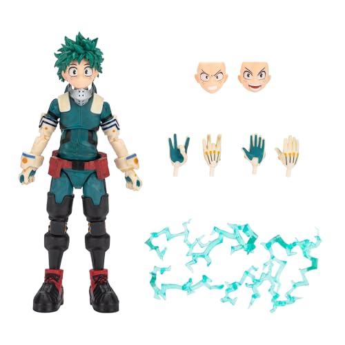Total Anime Izuku Midoriya – My Hero Academia - 16,5 cm große Figur mit austauschbaren Gesichtern, Ersatzhänden und Energieeffekten