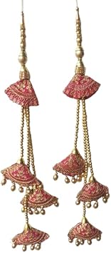 Women Lehenga Latkan with Handmade Ethnic Saree Latkan Decorative Hanging Tassel Dark Brownish RED