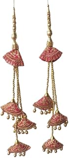 Women Lehenga Latkan with Handmade Ethnic Saree Latkan Decorative Hanging Tassel (Dark Brownish RED)