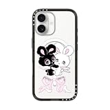 CASETiFY コンパクト iPhone 17 ケース [MagSafe対応/薄型 軽量/耐衝撃] - Angel Bunnies - クリア ブラック