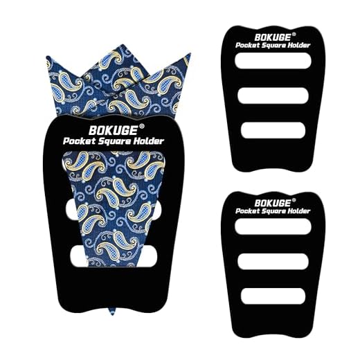 BOKUGE Pocket Square Holder,Keeps Pocket Squares for Men in Place,Fashionable Suit Accessories for Men ,Ideal for Any Occasion (Black, 3-pack)