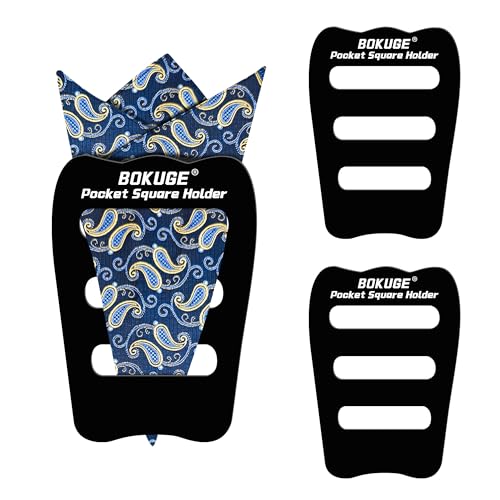 BOKUGE Pocket Square Holder Keeps Pocket Squares for Men in PlaceFashionable Suit Accessories for Men Ideal for Any Occasion (Black 3-pack)