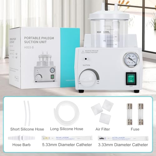 Image of Portable Veterinary Suction Machine Home Use with 1000ml Capacity 110V