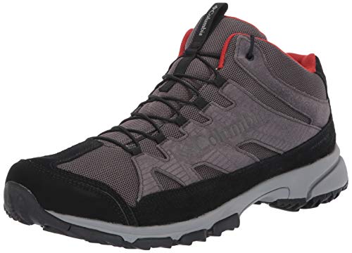 Columbia Men's Five Forks™ MID Waterproof Shoe, Dark Grey, Flame, 8 Regular US