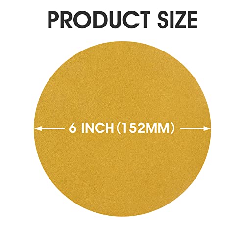 Shawya 100 Pcs 6 Inch 100 Grit PSA Self Adhesive DA Sanding Disc Roll Sandpaper Designed for Surface Blending Edge Woodworking Metal Sanding Sand Paper