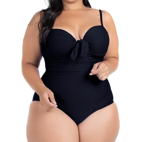 Body Maiô Costas Nuas Modelador Disfarça Barriga Drapeado Cor:Preto;Tamanho:G4(56)
