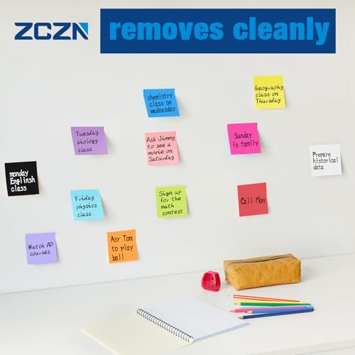 ZCZN Small Sticky Notes, 2in x 2in, 100 Sheets/Pad, 8 Pads/Pack, Pink