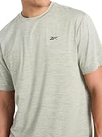 Reebok Men’s Strike Short Sleeve Crewneck T-Shirt, Standard Fit, Lightweight Stretch Poly Jersey Fabric, Iceberg Green Heather, Large — image 3