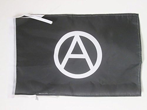 AZ FLAG, Anarchy Flag, 18'' x 12'', 100% Polyester Arnachism Movement Small Banner with Two Cords, Fade Resistant
