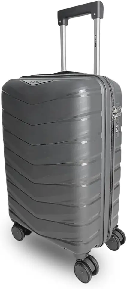 Mala de Bordo BagFly Urban - Polipropileno, Roda 360º REMOVÍVEL, Cadeado TSA, Zíper Antifurto, Aprovada ANAC(Cinza Escuro)