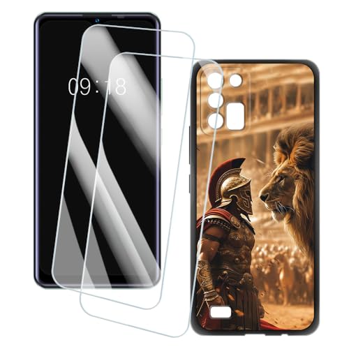 OAGELIM 2�Z�b�g �X�N���[���v���e�N�^�[ + �P�[�X Oukitel C25 (6.52 �C���`) �Ƃ̌݊������� �A�[�e�B�X�e�B�b�N�J�X�^���v�����g�J�o�[�Ƌ����K���X�t�B���� �X�N���b�`�h�~ (��m)