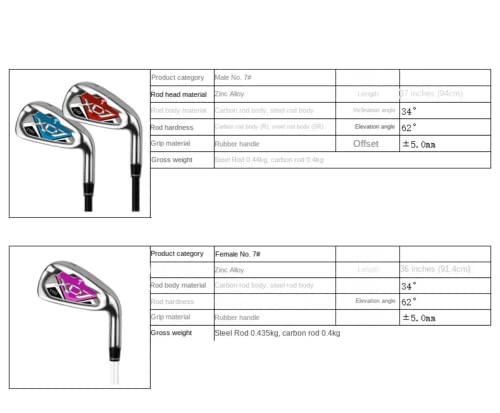 NSR Junior Golf Irons dla dzieci Początkujący Prawa ręka 7 Iron Cync Alloy Head Regular Flex R Shaft Solidna trwała praktyka Sprzęt sportowy na świeżym powietrzu Chłopcy w wieku 3-12 lat