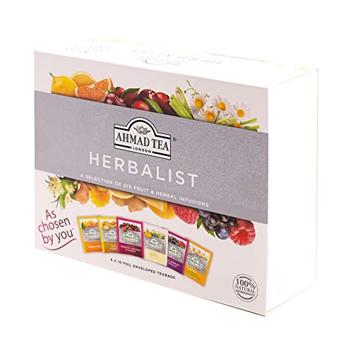 Ammad Tea Herbal Tea, Herbalist Variety Gift Box, 60 Foil Teabags - Decaffeinated And Sugar-Free #TOP6