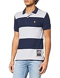  Izod Rugby Stripe Performance Polo, Gris (Lt Grey Htr 052), Small (Talla del Fabricante: SM) para Hombre