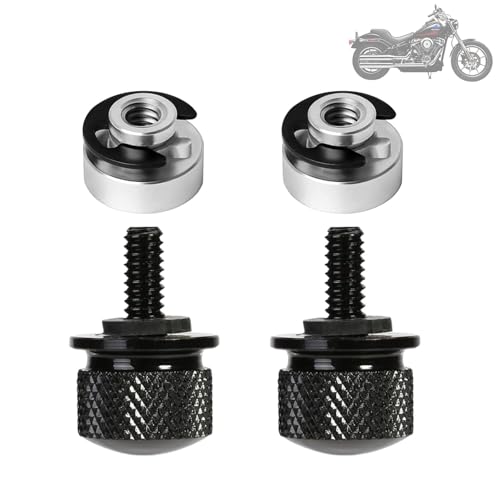 2 Stück Motorrad Aluminium Sitz Schraube, 6mm Motorrad Sitzschrauben für Harley Davidson Sportster, Hochwertige Billet-Alu-Schrauben mit C-Clips für Sitzschraube des Motorrads