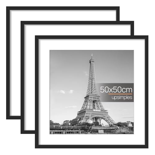 upsimples 3 Pack Bilderrahmen 50x50 Schwarz Rahmen Picture Frame für Fotos Bilder Poster