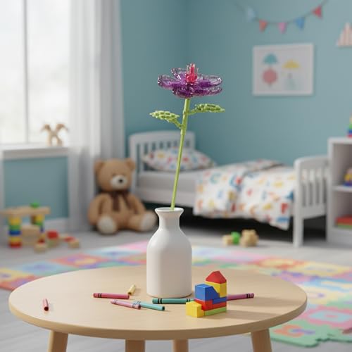 Image of STEM Magnolia Flower Building Blocks Set (86 Pcs, 12-in-1) | DIY Flower Pen Stand Kit for Kids 6+ Years (Boys & Girls) | Creative Craft & Learning Toy | Ideal Gift for Kids