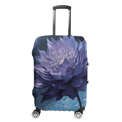 Purple Lotuss Magic Water Lily Luggage Covers Washable Travel Suitcase Cover Elastic Baggage Protector