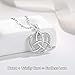 CELESTIA Collares Celtas Nudo, Plata Esterlina 925 Nudo Trinidad en Corazón Colgante...