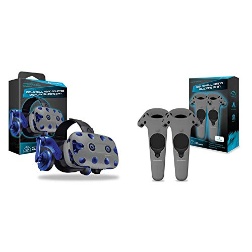 Hyperkin GelShell Headset Silicone Skin for HTC Vive Pro (Gray) & GelShell Controller Silicone Skin for HTC Vive Pro/ HTC Vive (Gray) (2-Pack)