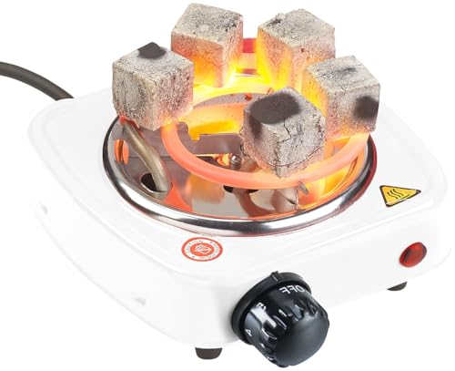 Duvence Shisha Kohlegrill: Elektrischer Mini-Kohle-Anzünder für Shisha, bis 7 Briketts, 500 Watt (Grillanzünder Kohle, Elektrische Kohleanzünder, Grillplatten)