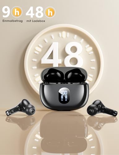 Bluetooth Kopfhörer Kabellos Bluetooth 5.4 In Ear Kopfhörer mit 4 ENC Noise Cancelling Mikrofon, LED Anzeige & 48 Std Spielzeit, HiFi Tiefer Bass Wireless Earbuds IPX7 Wasserdicht für Arbeit & Studium – Bild 6