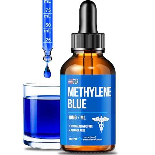 Methylene Blue Drops 1% USP Grade Third Party Lab Tested - USA Made - Formaldehyde Free, Increased Absorption, Blue Methylene Supreme Supplement for Humans, Methane Azul De Metileno Para Humanos (2oz)