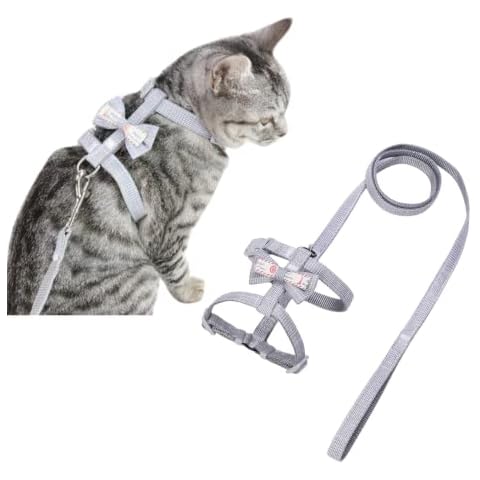 Benolls Cat Harness and Leash Set, Adjustable Anti-Escape H-Shaped Harness, Light and Soft Walking Travel Pet Safety Harness, Suitable for Pet Cats Outdoor Walking(Small Blue) Cover