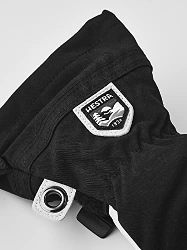 Hestra Army Leather Heli Ski Junior - Waterproof, Insulated Classic 3-Finger Leather Snow Glove For Winter, Skiing, Playing In The Snow For Kids And Youth, Black, 7 #TOP2