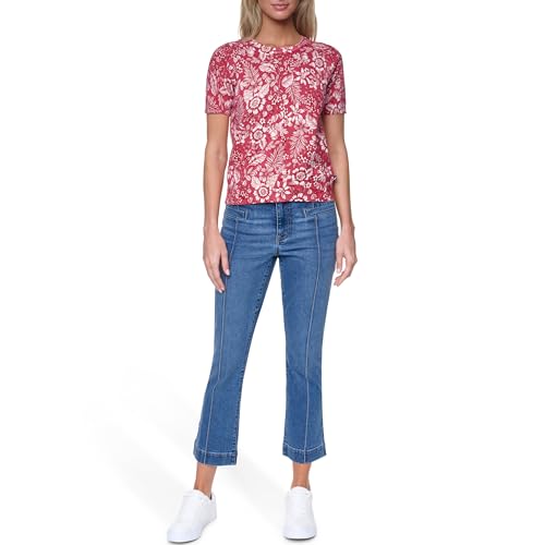 Image of Nautica Women's Crew Neck Solid Short Sleeve Sweater