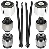 AUTOACER - Rear Suspension Kit 8 pcs - Rear Wishbone Trailing Control Arms & Rear Axle Trailing Arm Bushes Left + Right - for E36 3 Series Year 1992-1999, E46 (1999-2006), E83 X3 (2004-2010)