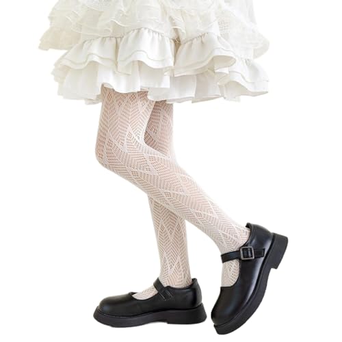 Girls Leggings with Unique Pattern, Comfortable Children's Long Stockings Hollowed Out Pantyhose for Kids 0-13T