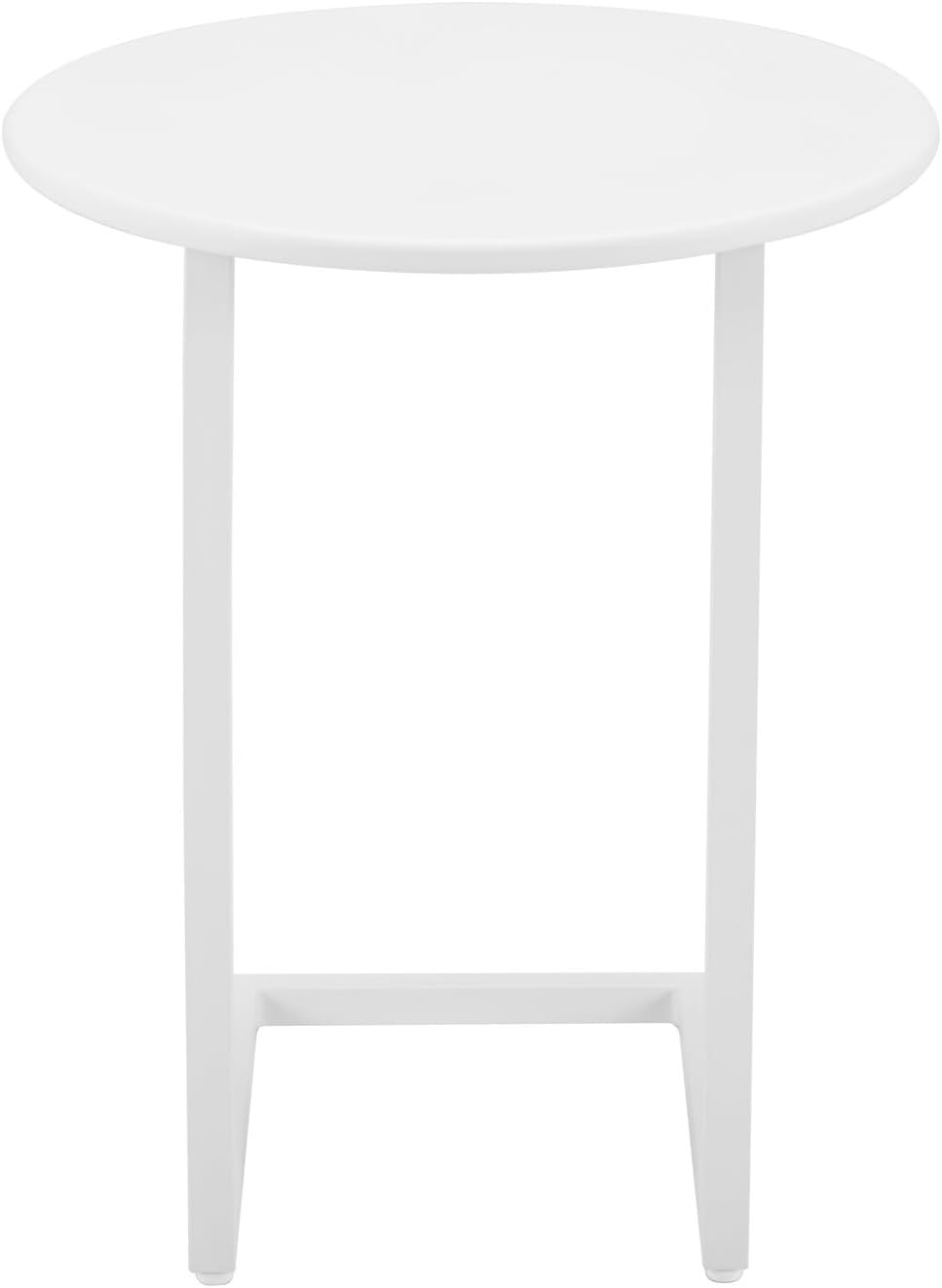 HomeStock White End Table - Modern Aluminum Side Table for Living Room & Bedroom