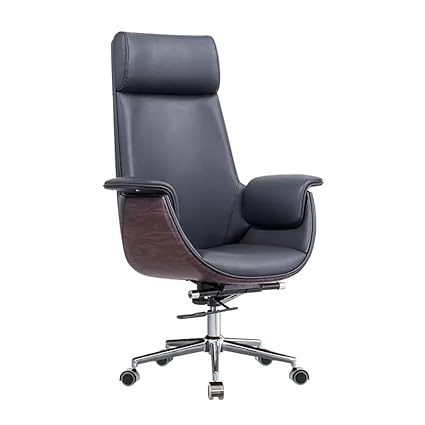 Upmarkt Trendor Leatherette Executive Office Chair, Manager/Boss Chair with Double Layer Backrest, Spacious Cushion Seat, Cochlear Armrest, (Black)