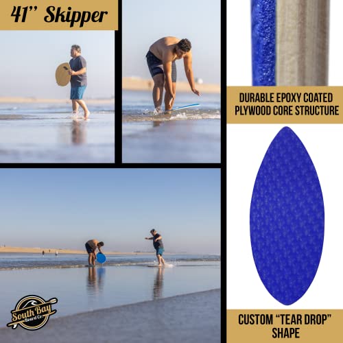 South Bay Board Co. - 41" / 36” Skipper Skimboard - Beginners Skim Board For Kids - Durable, Lightweight Wood Body With Wax-Free Textured Foam Top Deck - Performance Tear Drop Shape #TOP3